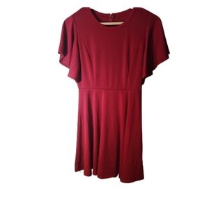 Red Dress‎ Medium Flared Sleevesz Euc